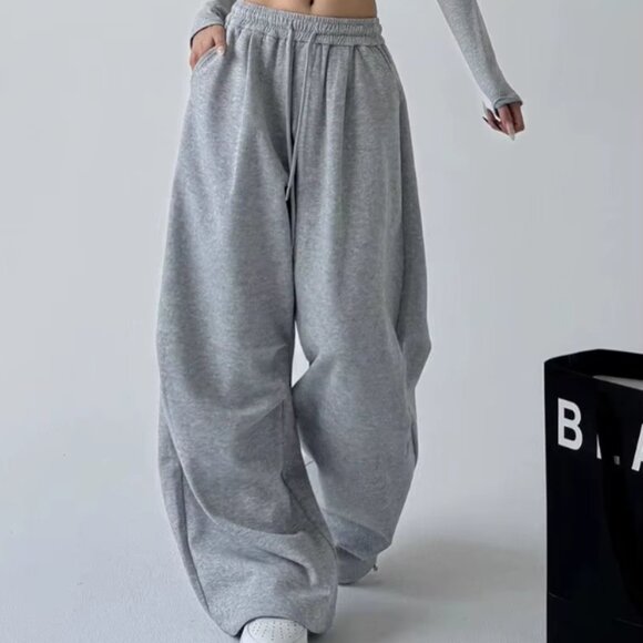 Women's Wide Leg Baggy Oversized Sweatpants Joggers - Picture 5 of 10
